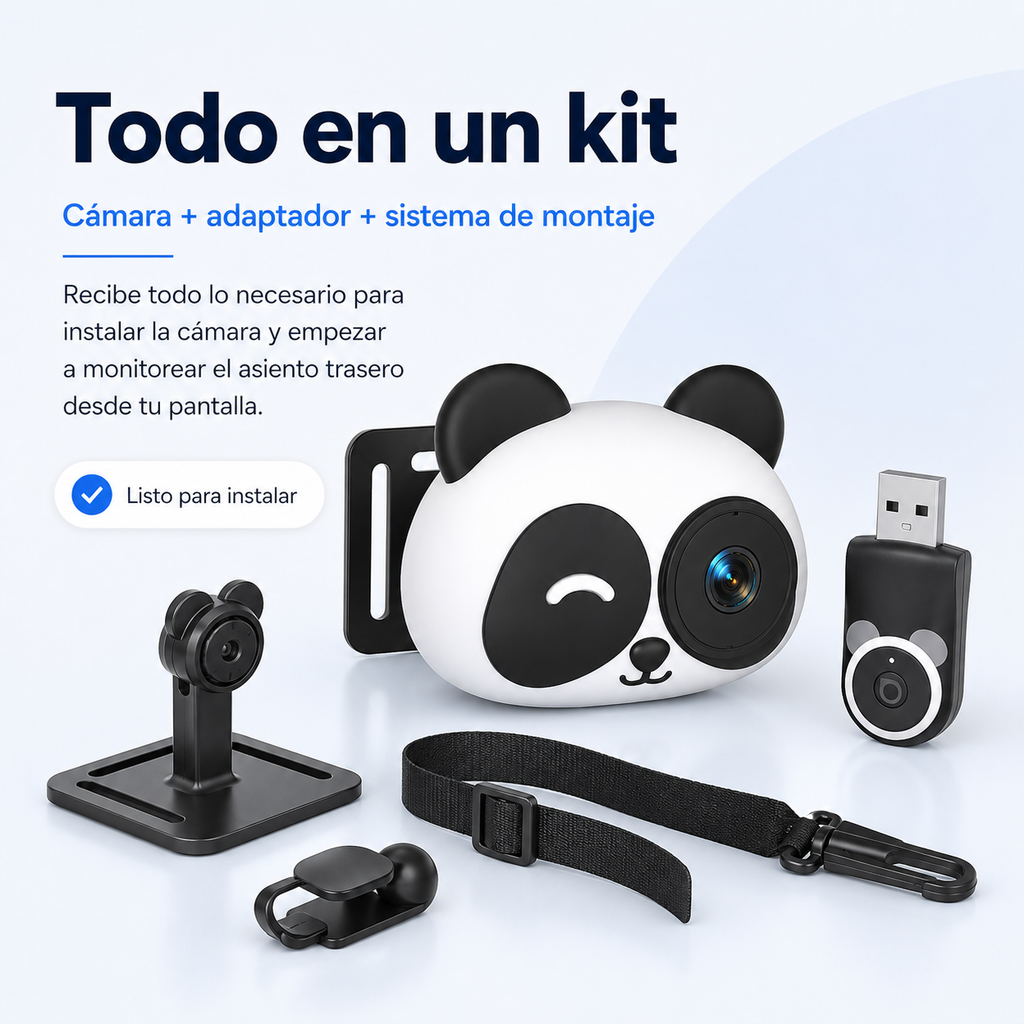 MagicView Pro kit completo con cámara, adaptador CarPlay y accesorios de montaje